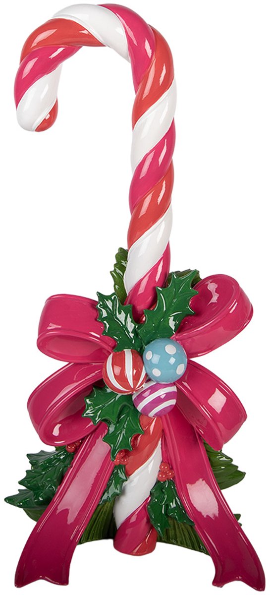Clayre & Eef Kerstdecoratie Zuurstok Roze Kunststof