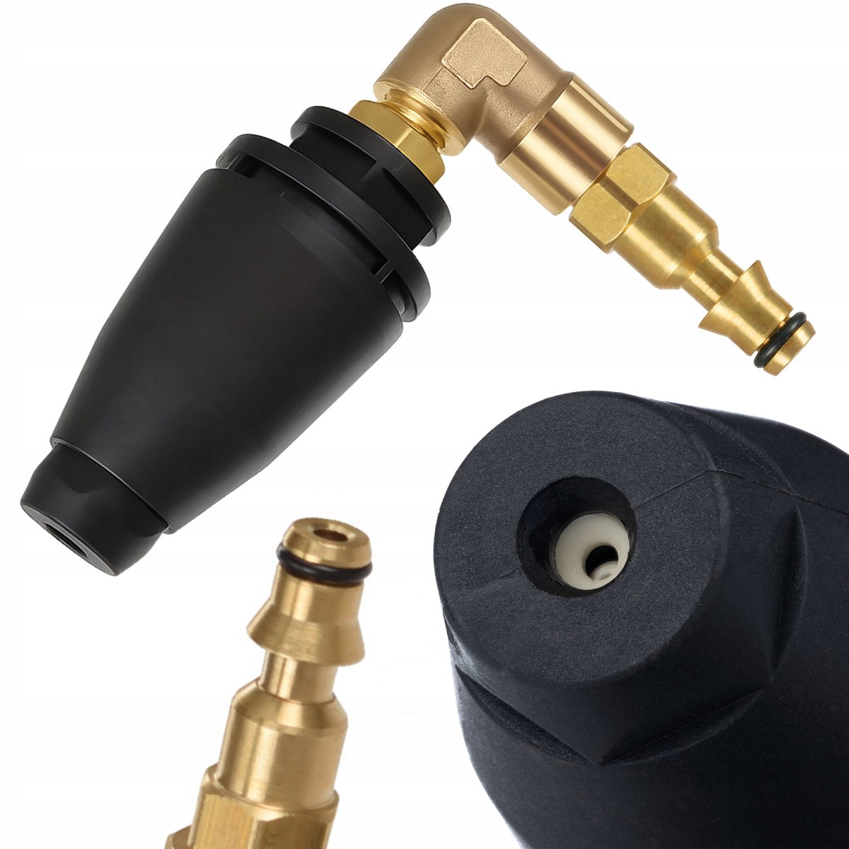 Rosfix Spuitmond Vervanging 90° Turbospuitmond - Turbo 360° - Kunststof+Messing - Geschikt voor Lavor