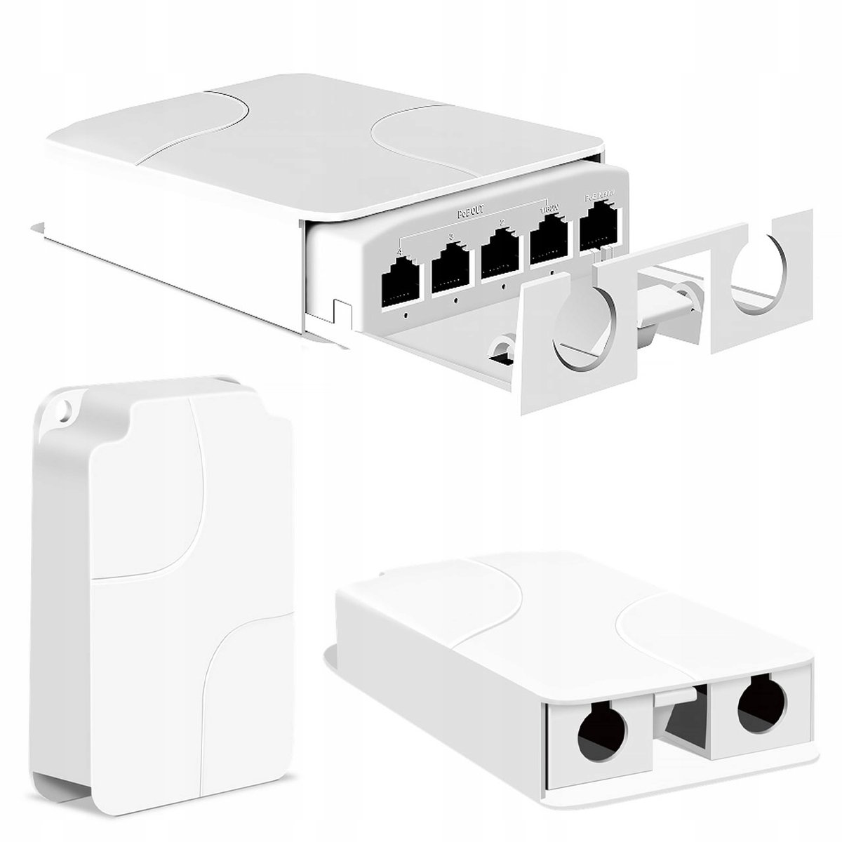 Rosfix NetExtender PoE Repeater POE5X - Outdoor IP55 - 5x RJ45, PoE in 90W, 4x PoE Out