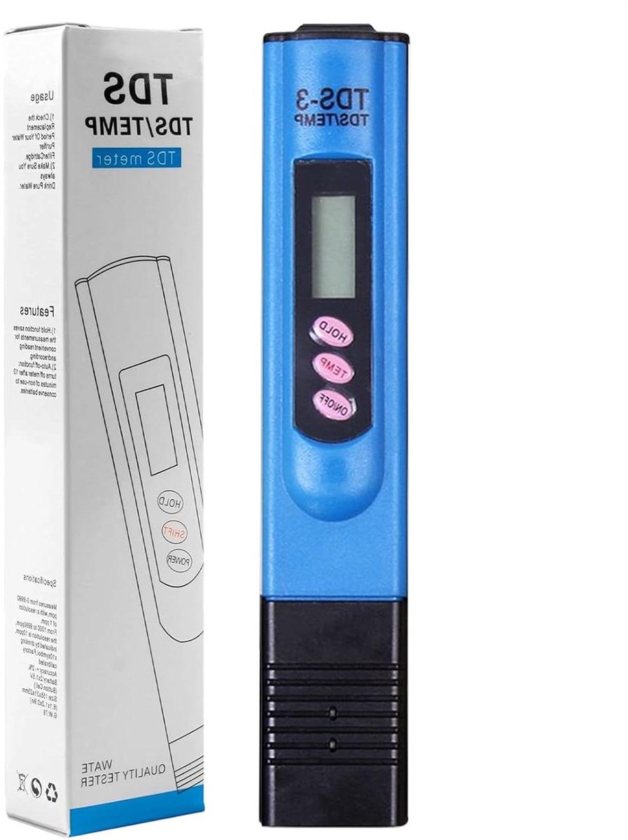 Digitale Watertester - TDS Meter - Waterkwaliteit Testen - 2-in-1 pH en TDS - 15.5 cm - Blauw