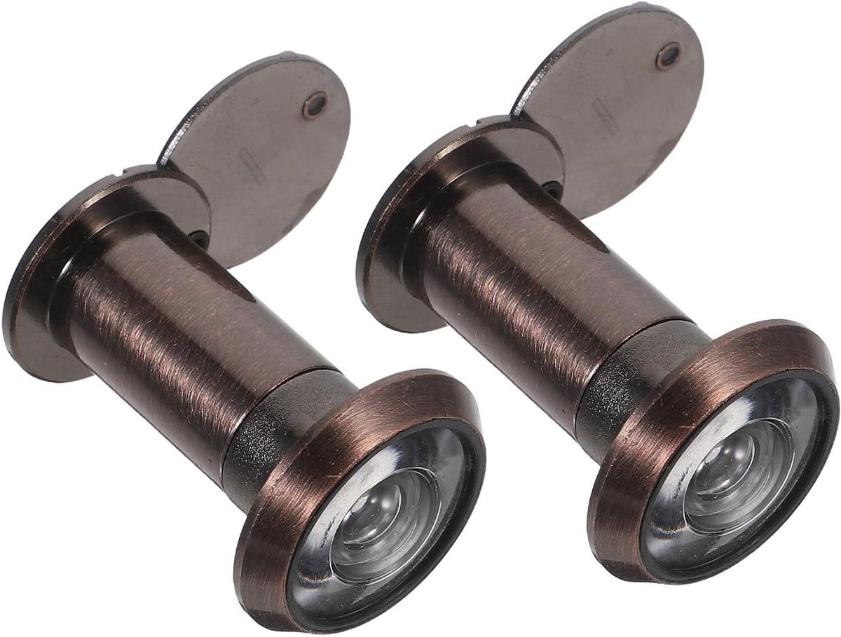 Deurspion Groothoek - Kijkgaatje Deur - Veiligheid Thuis - Privacy Afdekking - 6.5 cm - Koffie