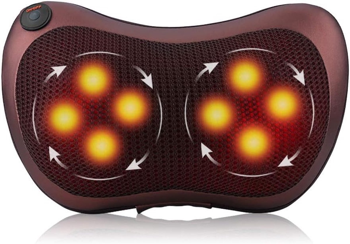 Comfortabel Shiatsu Massagekussen voor Rug, Schouders en Taille met Oververhitting Bescherming en Automatische Uitschakeling