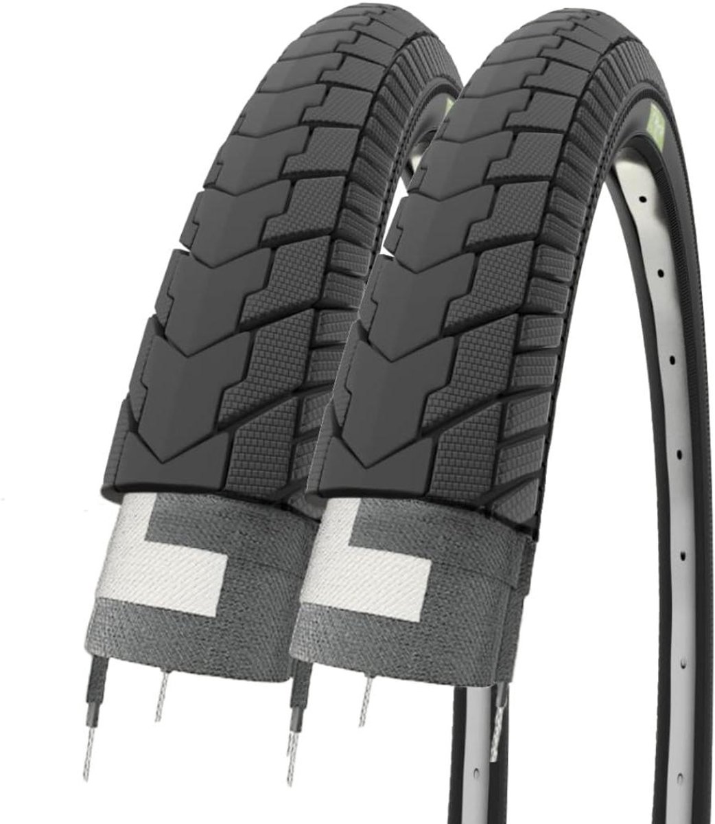 Fietsbanden Set - Banden 24 inch - Stadsverkeer - Duurzaam Rubber - 2 stuks - Zwart
