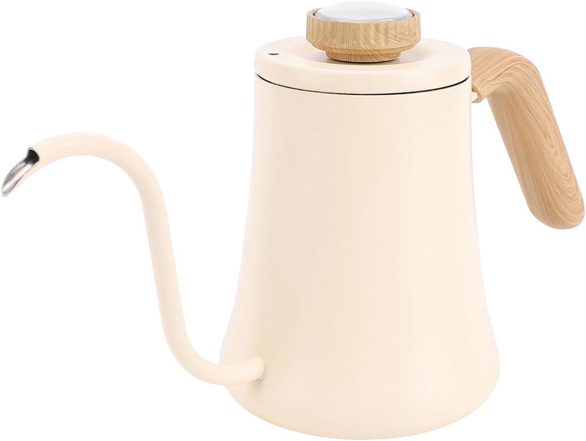 Zwanenhalsketel - Koffieketel Theeketel - Optimaal Brouwen - Geïntegreerde Thermometer - 600 ml - Mat Zwart