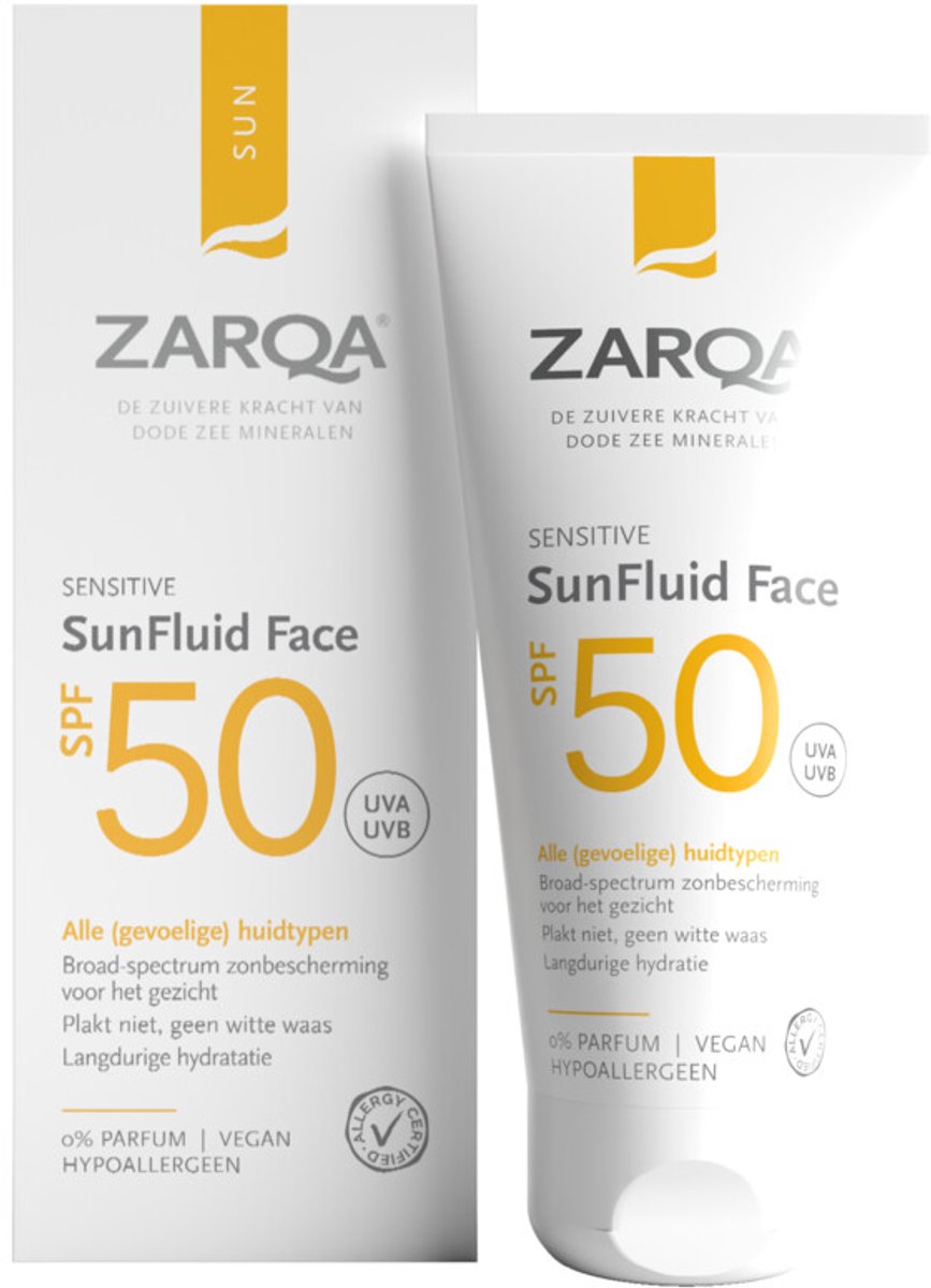 Zarqa - Sun SunFluid Face SPF 50 - 3 x 50 ml - Voordeelverpakking