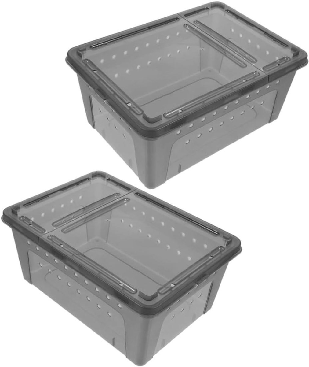 Reptielen Broedbakken - Terrarium Kweekbak - Kleine Huisdieren Houden - Transparant Materiaal - 26 x 17.5 x 11.5 cm - Zwart