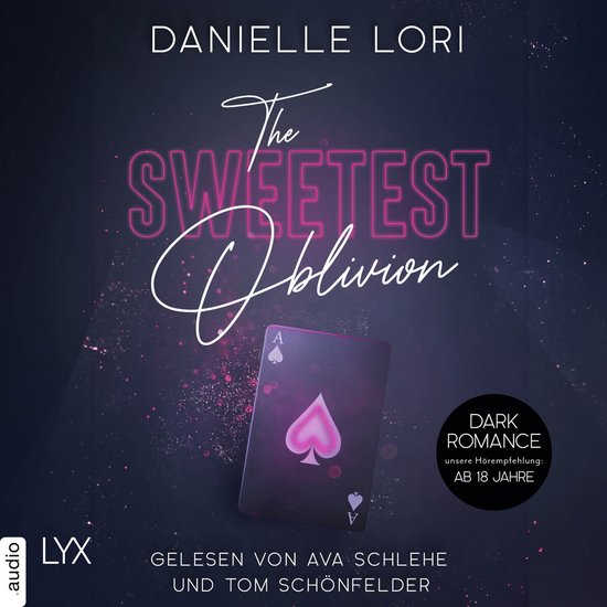 Boekomslag van 'The Sweetest Oblivion' door Danielle Lori, met een speelkaart met klaveren aas en schoppen vrouw.