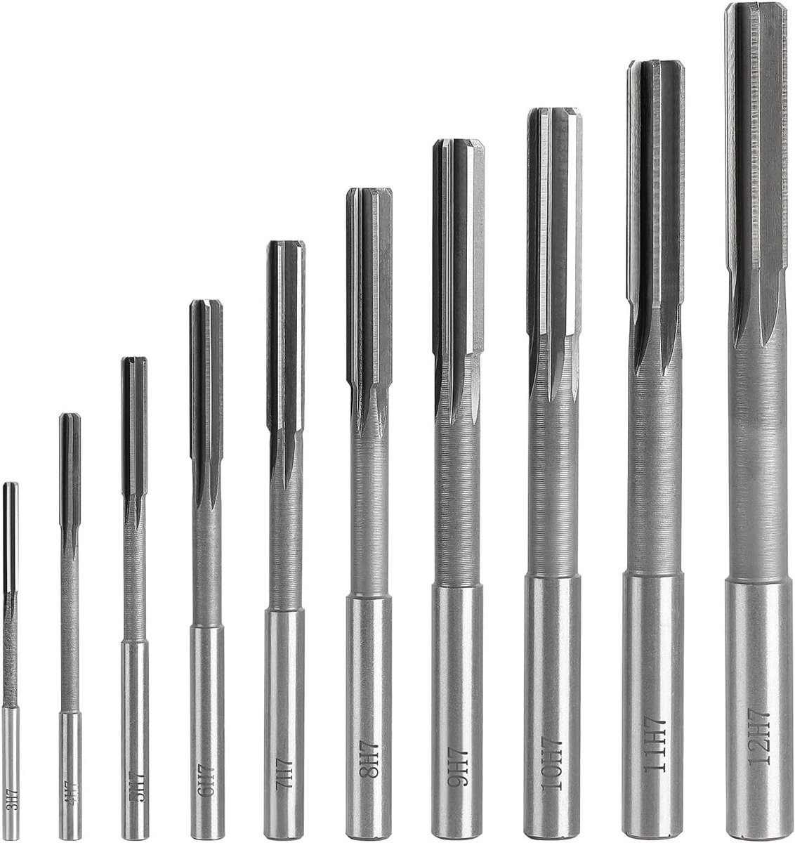 10 stuks H7 afreemers met rechte vleugel - HSS 3-12 mm machine-afremer voor houtbewerking en metaalbewerking om de nauwkeurigheid bij gatbewerking te verbeteren