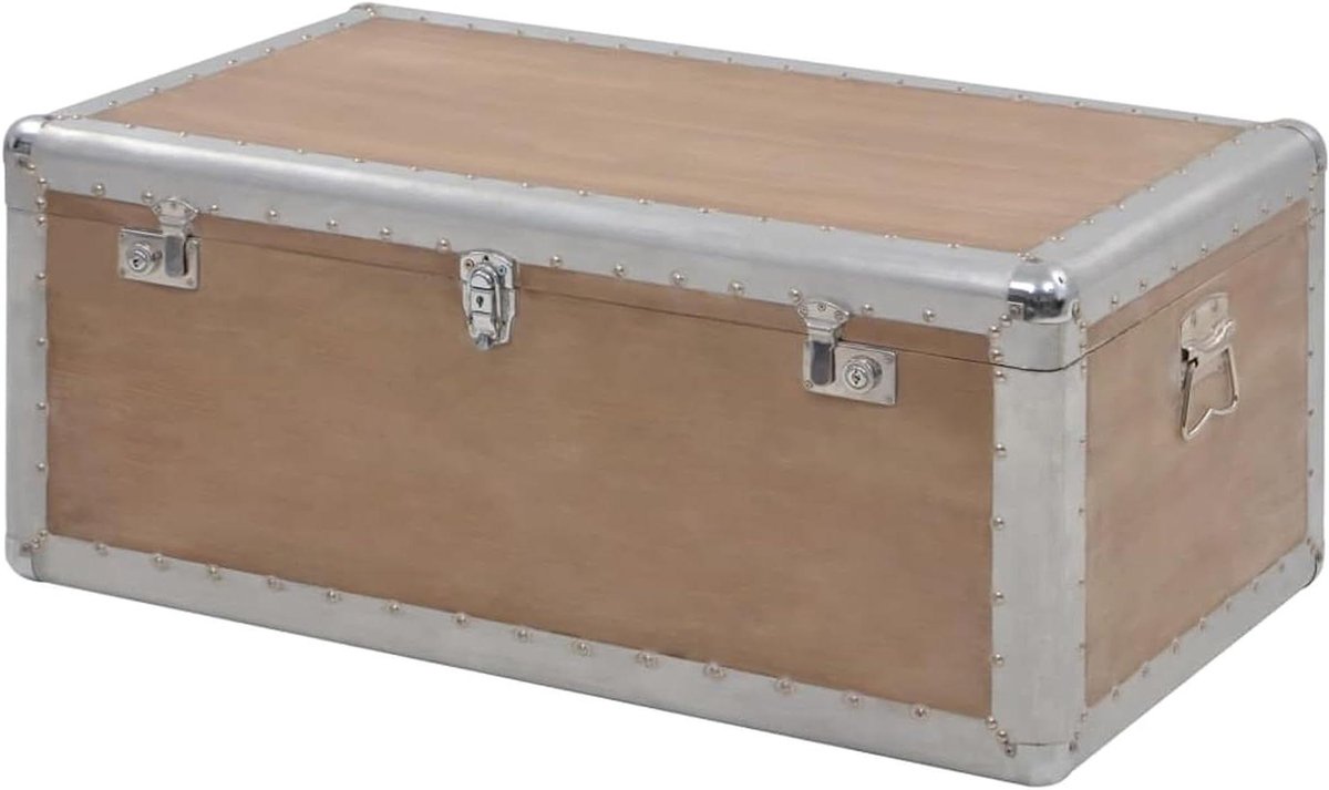 Houten Opbergbox - Tuinkast Buitenmeubel - Tuinspullen Opbergen - Massief Grenenhout - 91 x 52 x 40 cm - Bruin