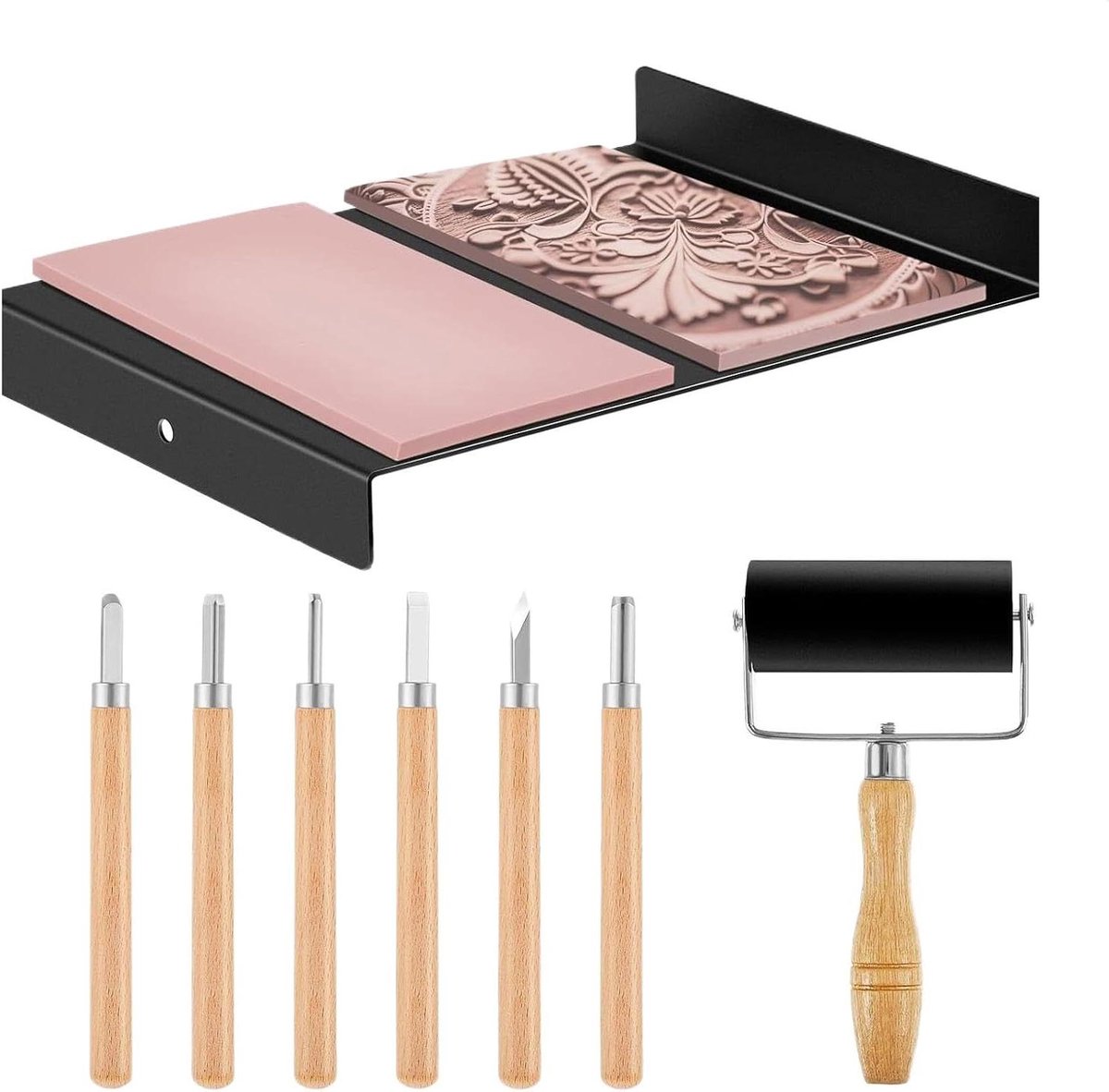 Houtsnijgereedschap Set - Houtsnijset Stempels - Precisie Graveren - Ergonomische Handgrepen - 6.5mm 780w - Metaal