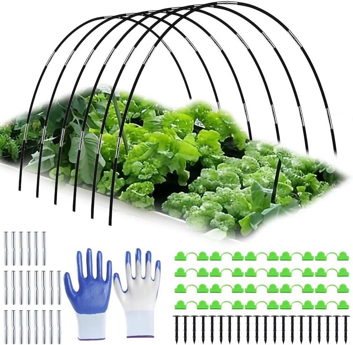 Plantentunnels Bogen - Kweek Tunnel - Planten Beschermen - Flexibel Glasvezel - 30 Stuks - Zwart