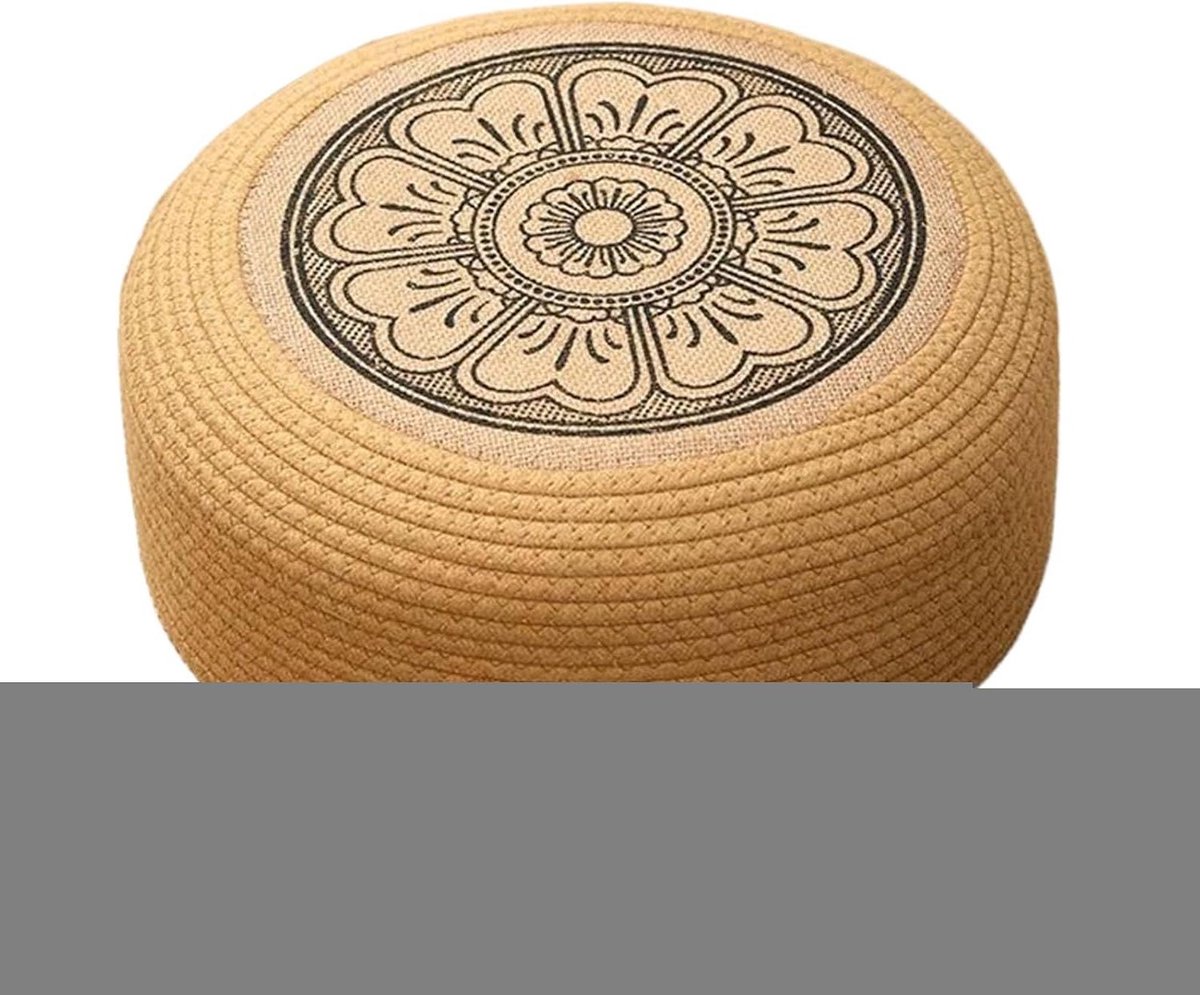 Rotan Poef - Voetenbank Buiten - Ontspannen Buiten - Waterdichte Hars Constructie - 40 cm - Zwart