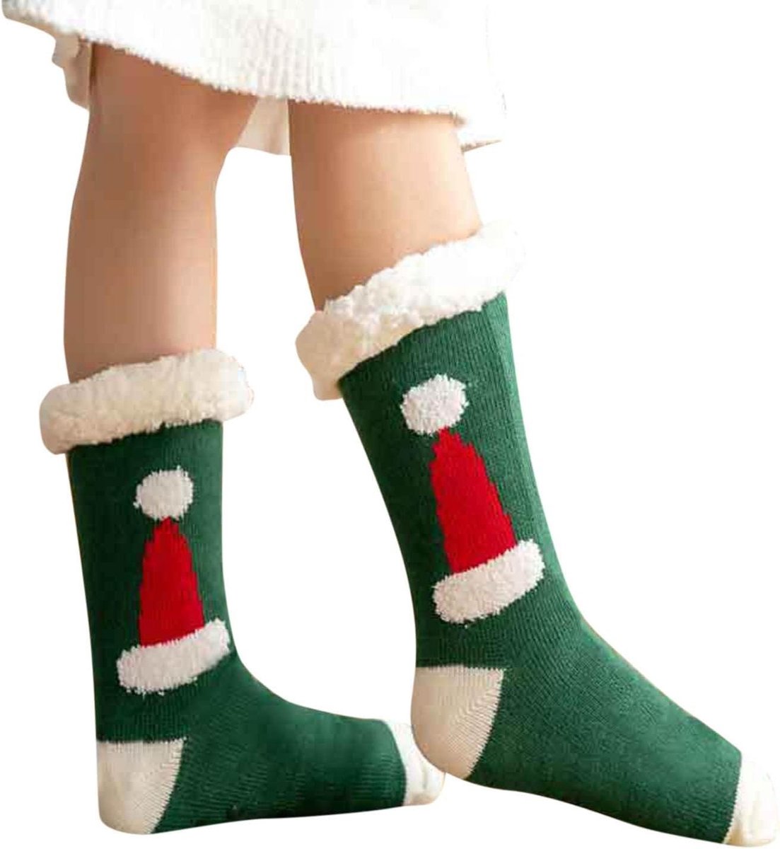 Dames Sokken - Huissokken Thermo - Warmte Thuis - Antislip Zolen - One Size - Groen