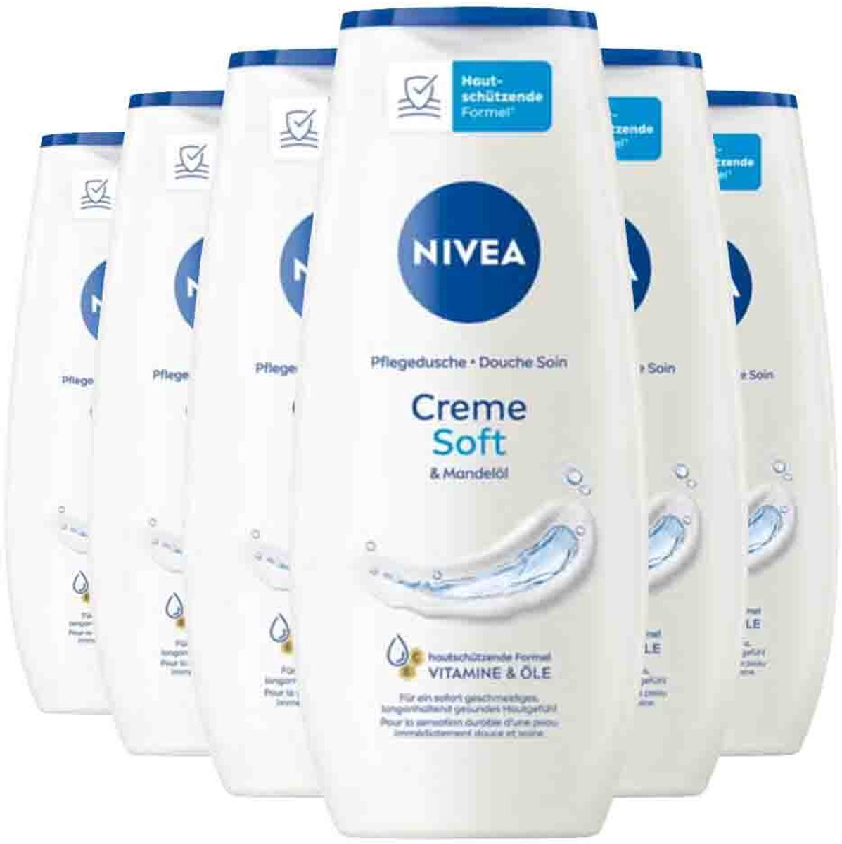 NIVEA Douchecrème Soft - 6 x 250 ml - Voordeelverpakking