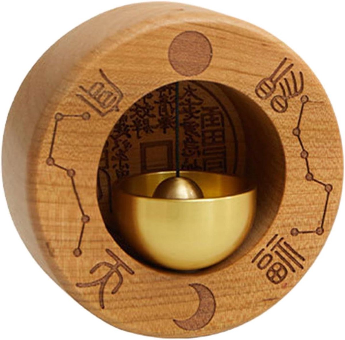 Deurklok Chime - Deurbel Hout Messing - Bezoekers Melder - Magnetische Bevestiging - 8x8 cm - Veelkleurig