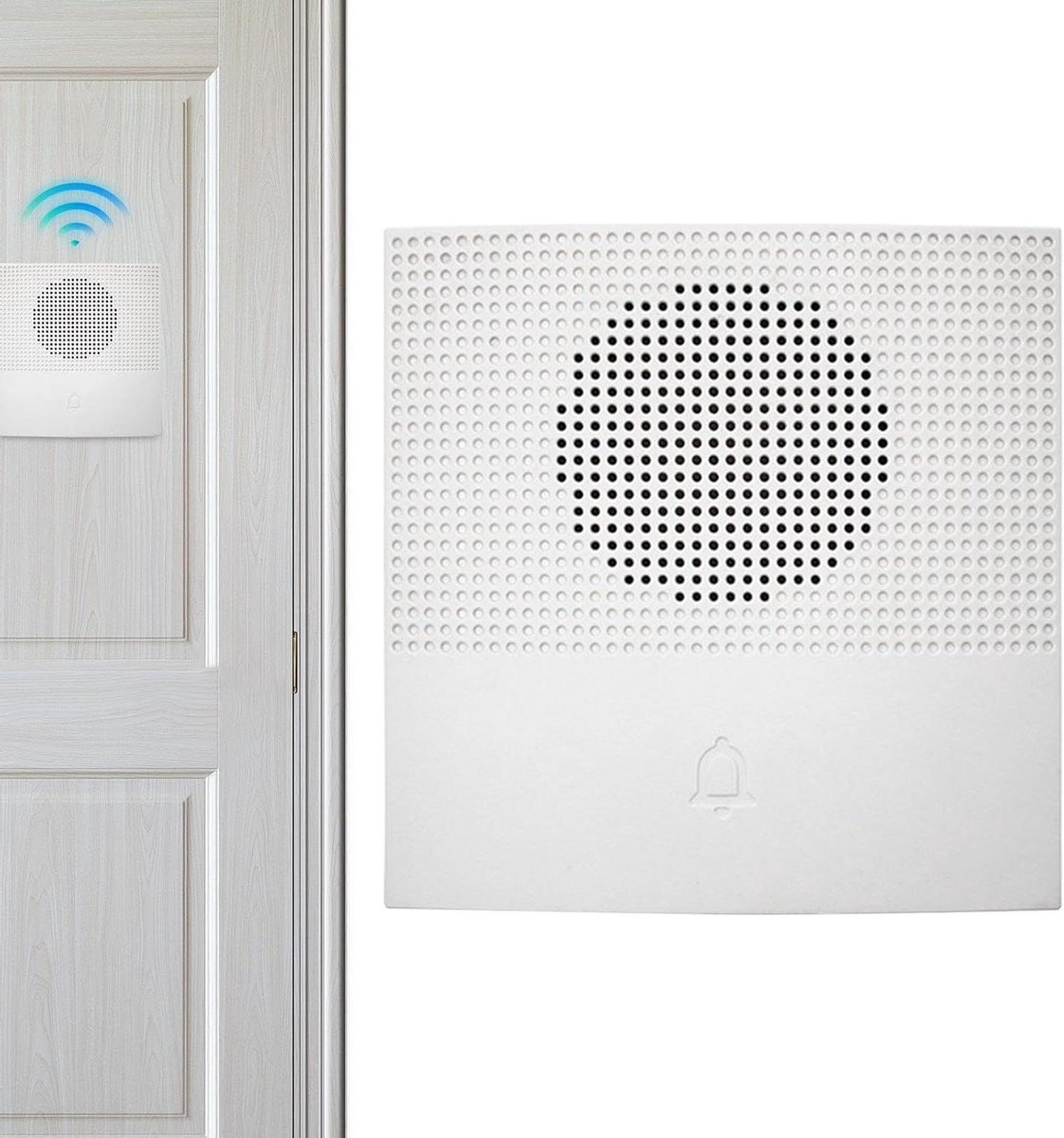 Bedrade Deurbel - Alarm Systeem - Toegang Melding - 38 Ringtones - 97 cm Breed - Wit