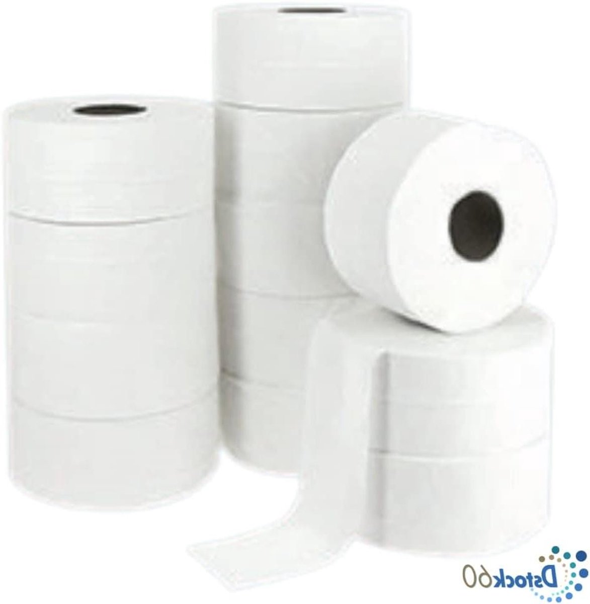 Toiletpapier Mini Jumbo - Zuinig papier - Huishoudelijk gebruik - 2-laags papier - 200 meter - Wit