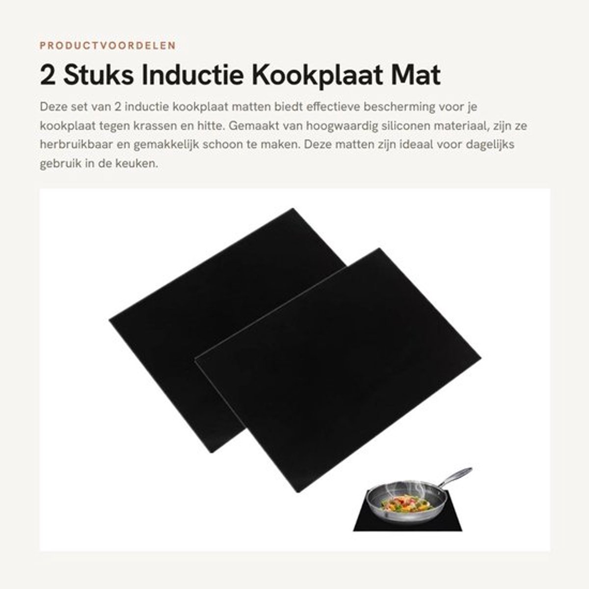 Inductie Kookplaat Mat - 2 Stuks - Siliconen Kookplaat Protector - Krasbescherming - Warmte Geïsoleerde Pad - Herbruikbaar - Kookplaatbescherming