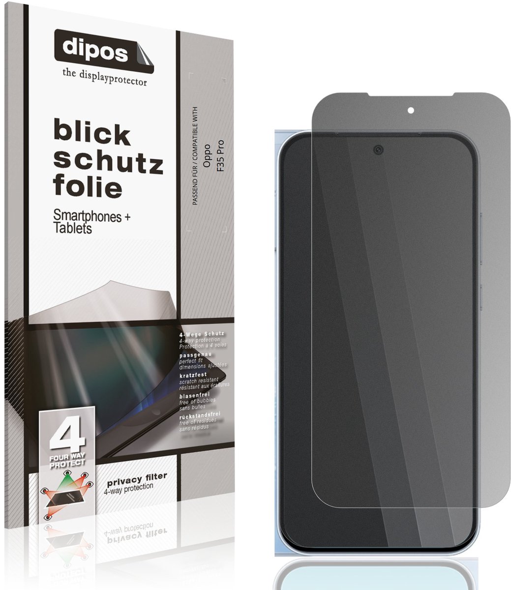 dipos – Matte Privacy Screenprotector geschikt voor Oppo F35 Pro | Anti-Spy Beschermfolie