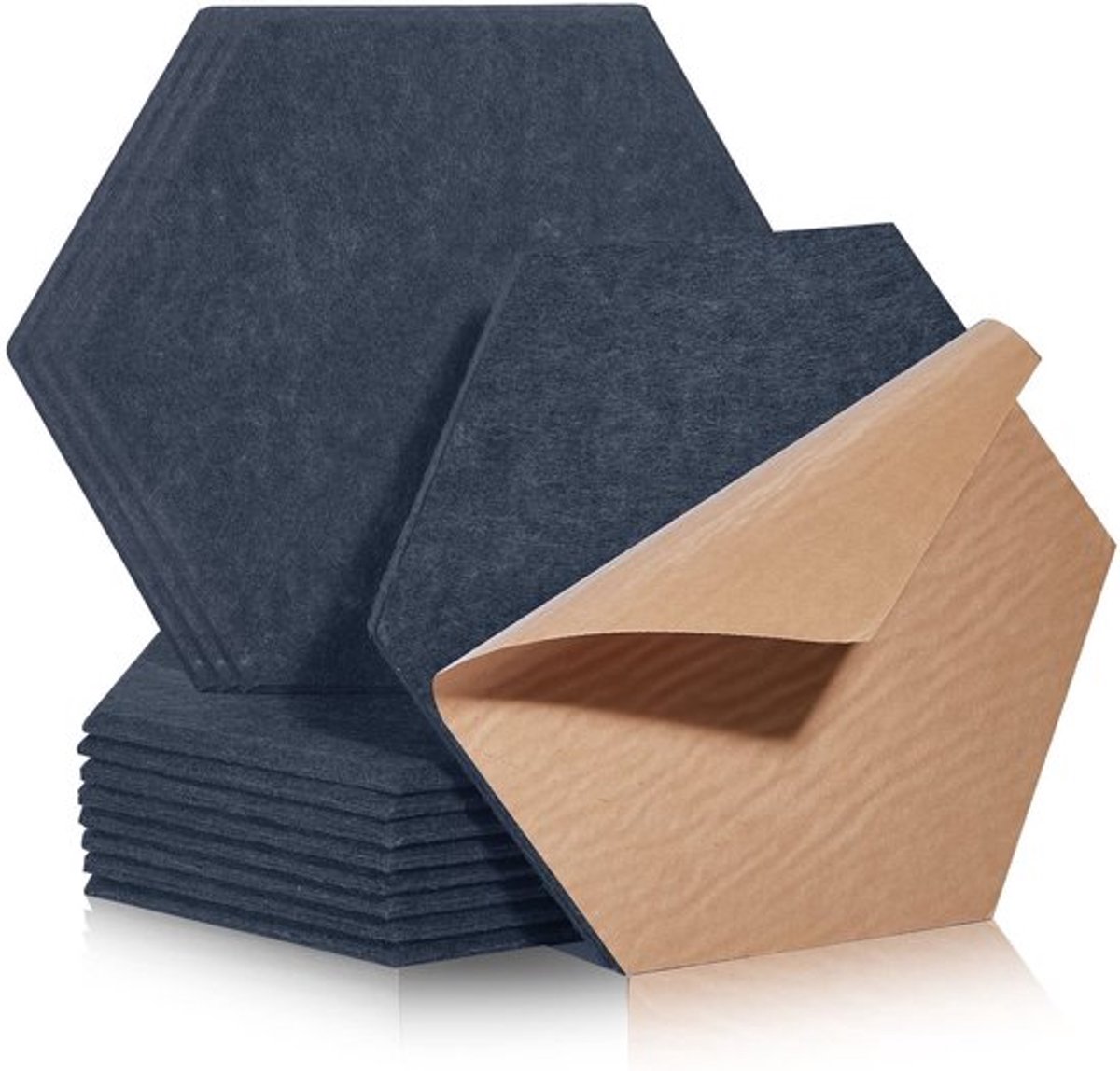 Akoestische Platen - Zelfklevend - 12 Stuks - Geluidsabsorberend - Geluidsisolatieplaten - 30 x 26 x 0,9 cm - Donkergrijs - Geluidsisolatiepanelen