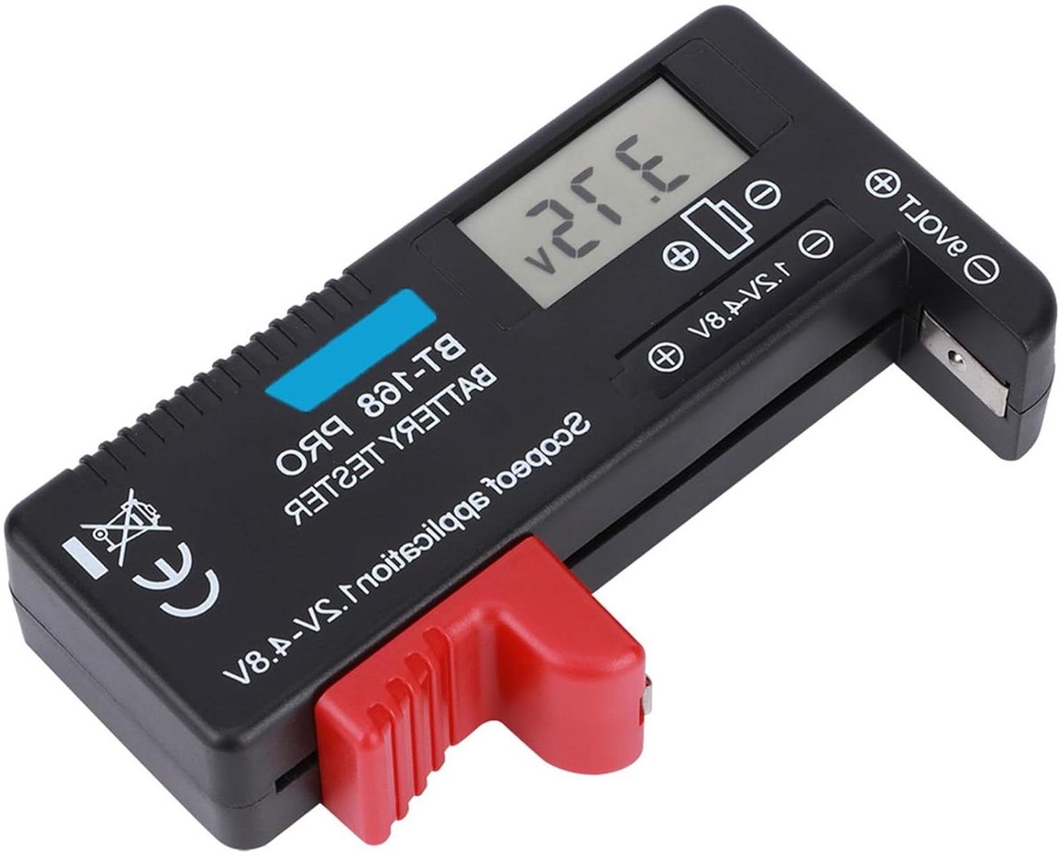 Digitale Batterijtester - Batterij Controle - Batterijen Testen - Compact Draagbaar - 1.2V-4.8V - Zwart