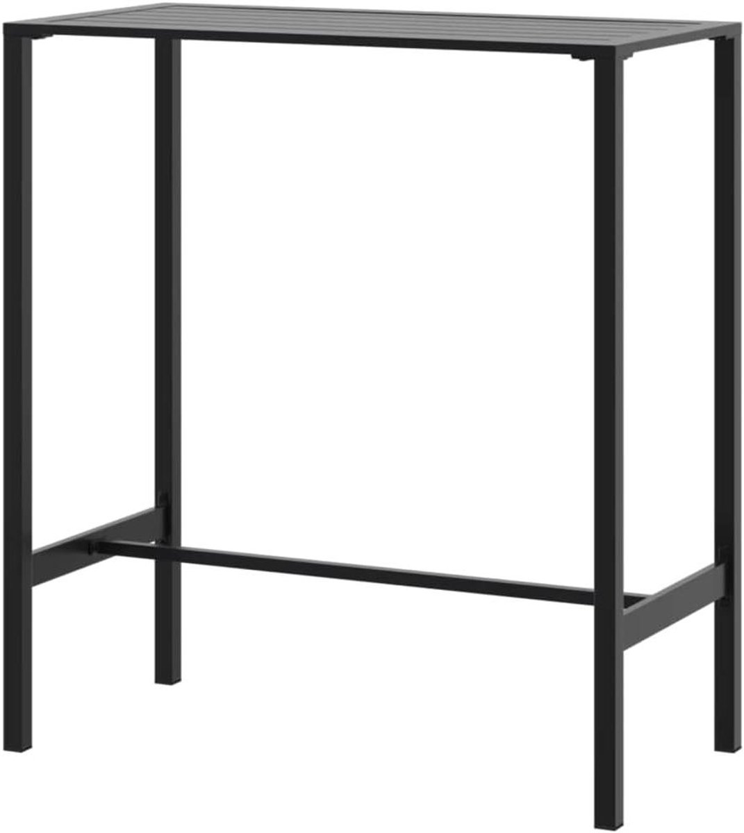 Bartafel - Statafel Hoge Tafel - Dranken Serveren - Lattenbodem Design - 100 x 50 x 110 cm - Zwart