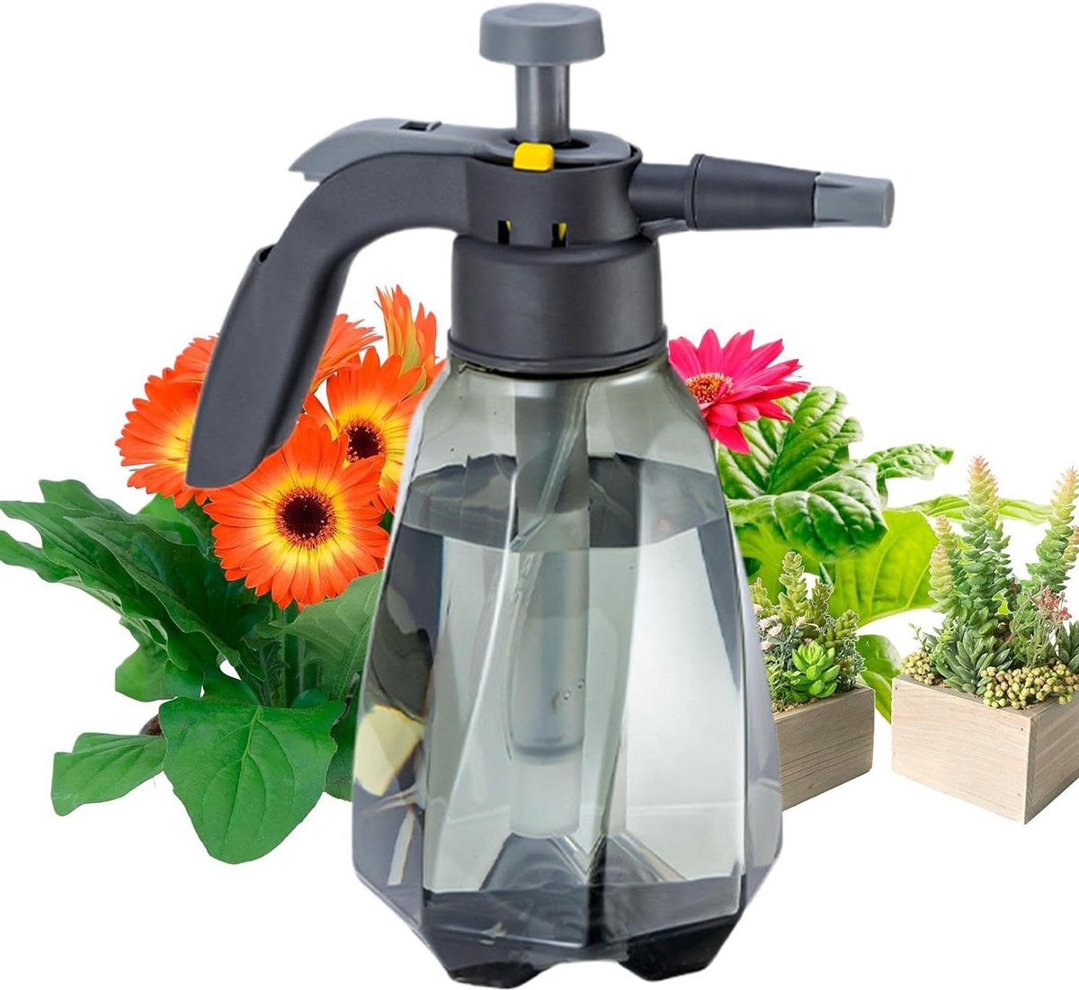 Luchtdruk Irrigatie Kan - Pomp Sproeier - Planten Water Geven - Instelbare Sproei Intensiteit - 15 Liter - Grijs