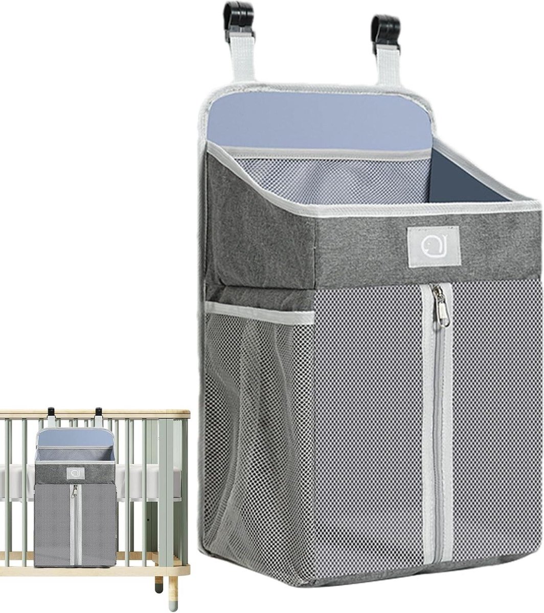 Luier Organizer - Baby Opberger - Babykamer Organiseren - Ruime Opbergvakken - 43 x 26 x 18 cm - Grijs