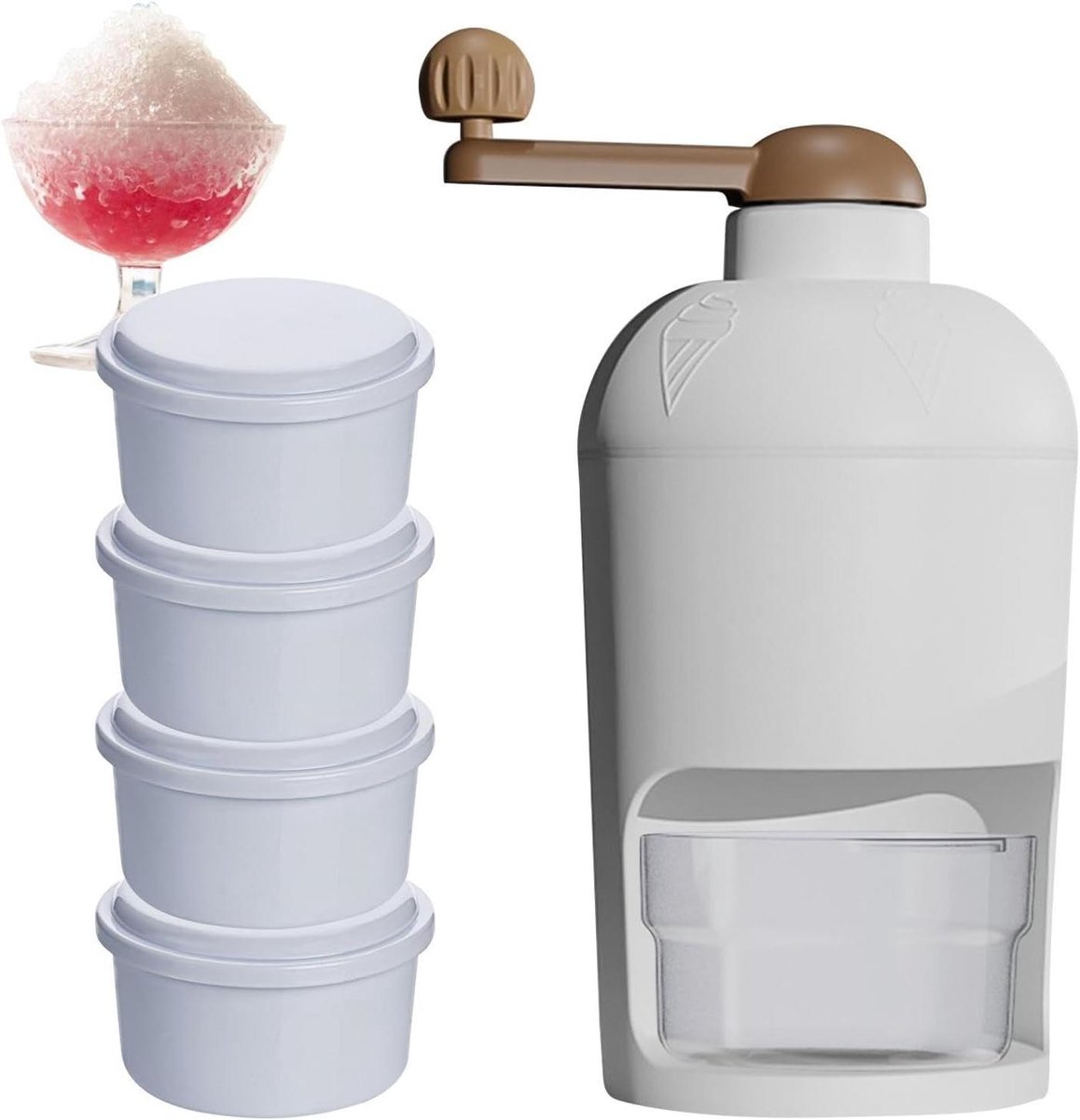 IJsschepapparaat - Slushie Maker Shaved Ice - IJs Maken - Handaangedreven - Draagbaar - Zilver