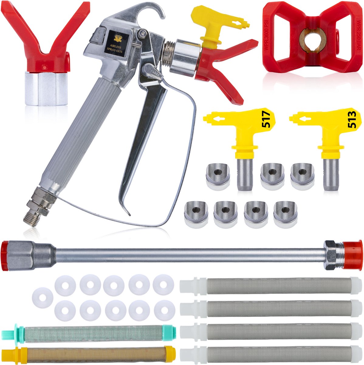 Rosfix Spuitpistool Set - Model 517/513 met 2x Spuitmond, 50 cm Hogedruklans