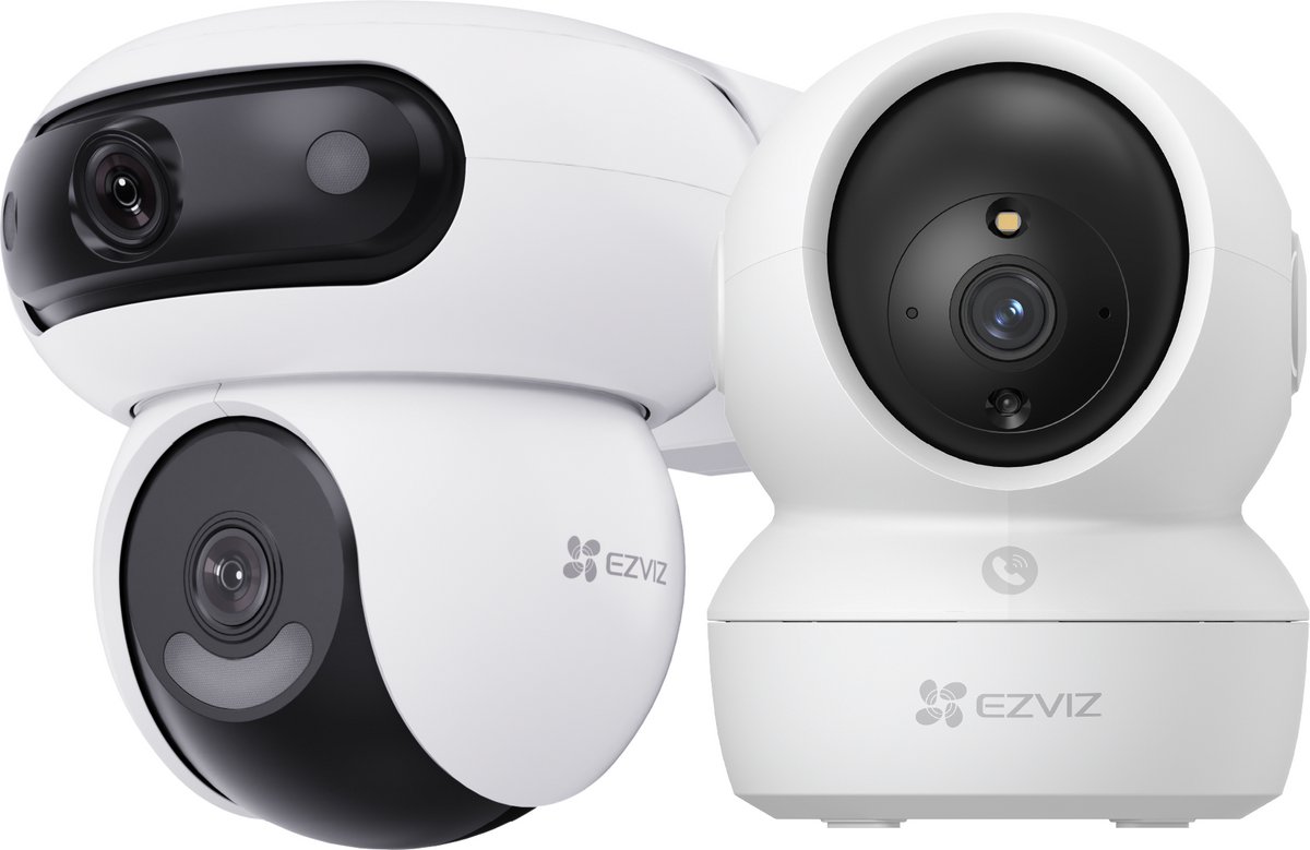 EZVIZ H90 Dual 2K+ Beveiligingscamera + H6c Pro 4K Binnencamera - Dual Lens, AI-Detectie en Nachtzicht - Binnen- en Buiten Camera Bundel - Wit