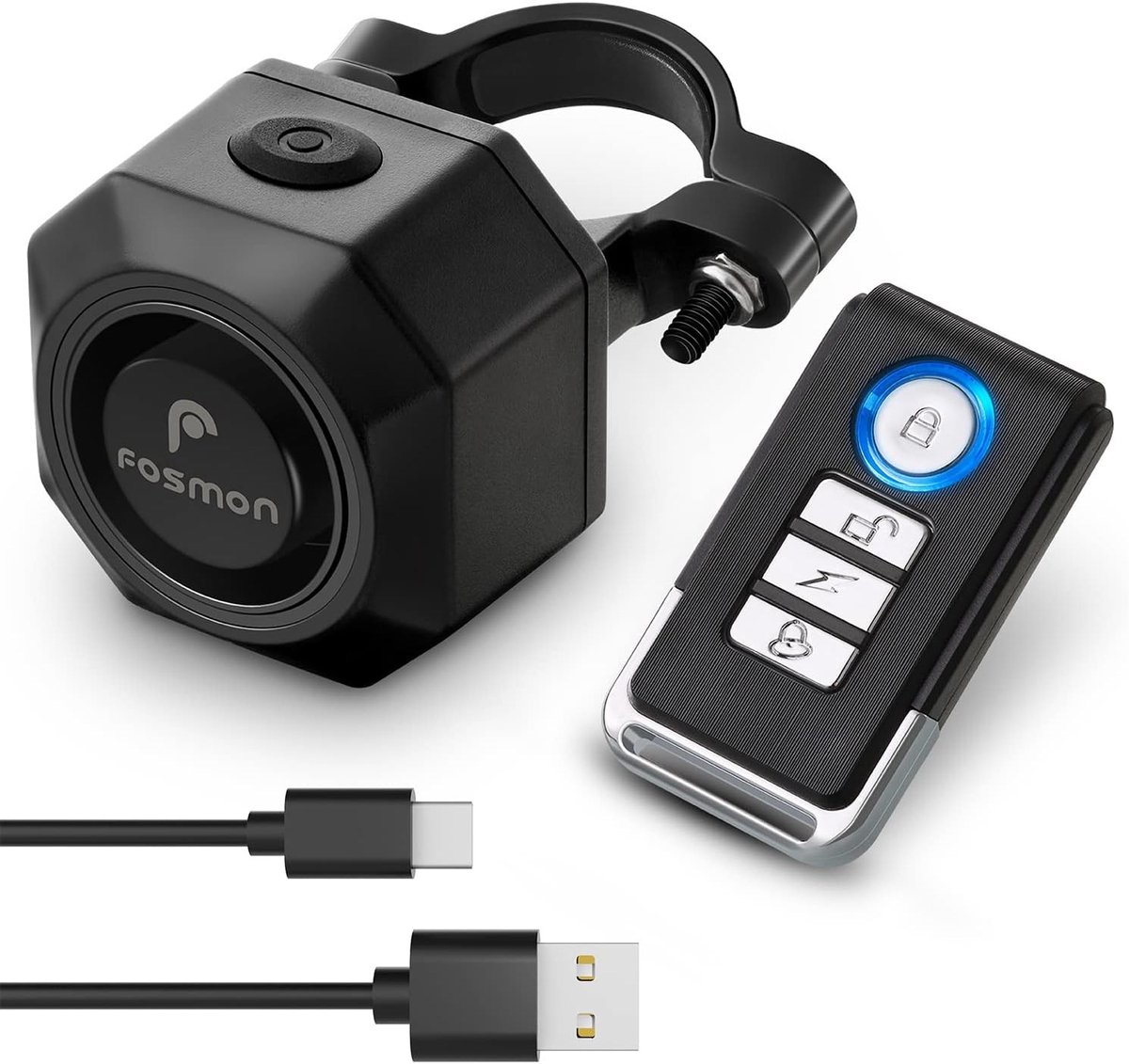 Fatbike alarm - Zwart - Draadloos Vibratie Alarm met USB-C Oplaadbare Batterij - Fietsbeveiliging met Afstandsbediening