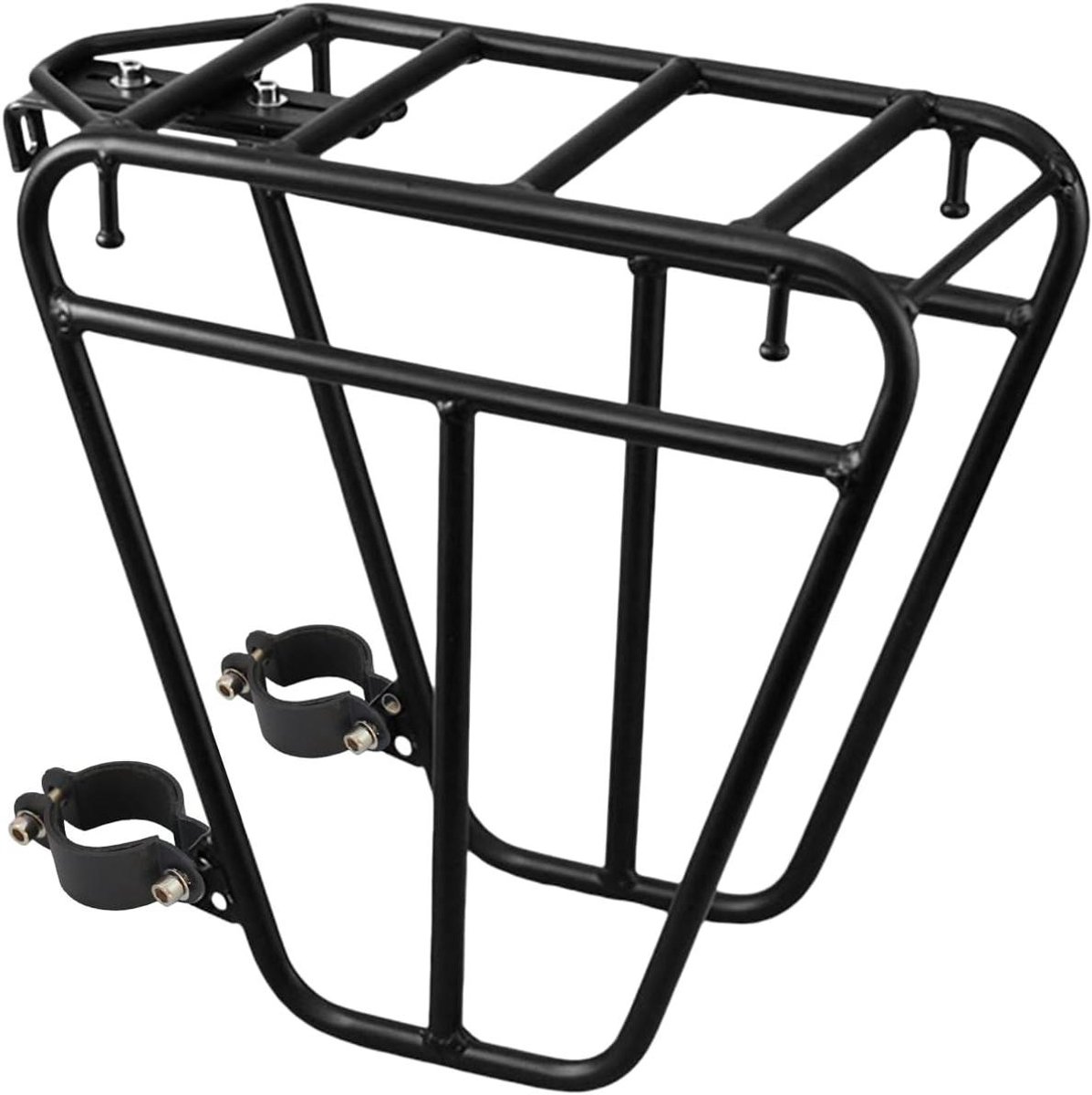 Fietsendrager Voor - Voordrager Fiets - Bagage Vervoeren - Stabiel Stalen Frame - 25 kg Draagvermogen - Zwart