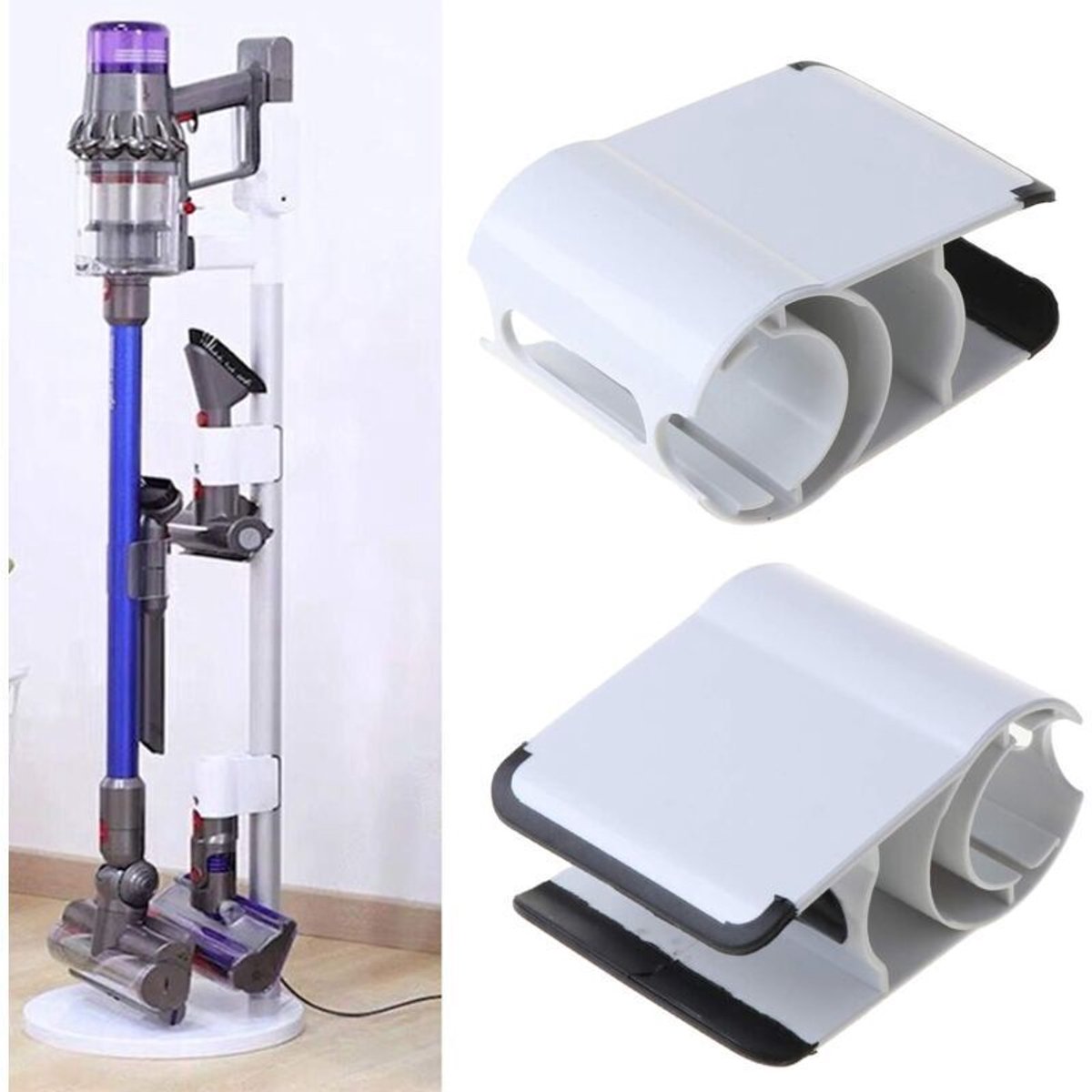 Opklikbare opberghouder voor de draadloze stofzuigers geschikt voor Dyson V7, V8, V10 en V11; duurzaam, praktisch en van hoge kwaliteit.