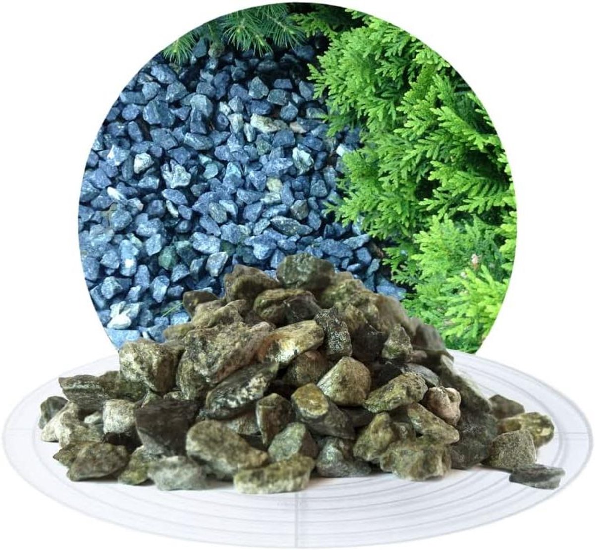 Decoratieve Tuinstenen - Sierstenen Kiezelstenen - Tuin Decoratie - Natuurlijke Kleurvariatie - 20 kg zak - Groen Munt