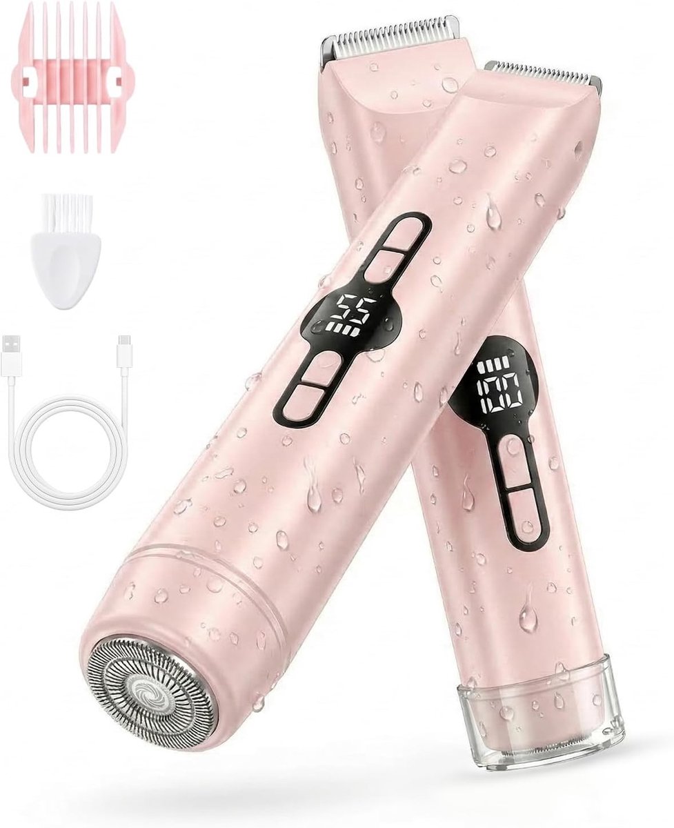 Epilator voor gezicht - Roze - 167 x 45 x 34 mm - Waterdichte 2-in-1 Elektrische Trimmer met Keramische Messen - Voor Dames
