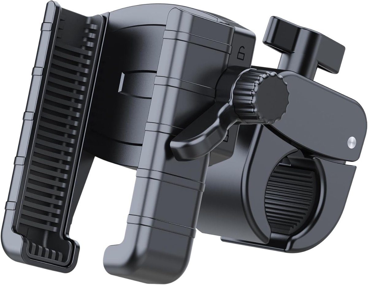 Phone holder voor fiets - Zwart - Universeel 4,5-7 inch - ABS Kunststof en Siliconen - Voor Fiets en Scooter