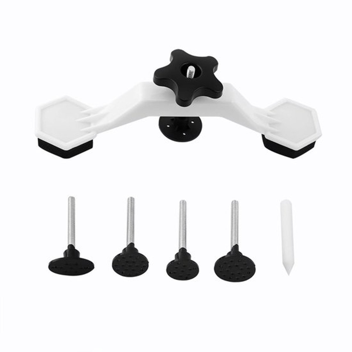 Deukkit voor Auto - Inclusief 1 Brugtrekker/1 Stylus - 5 Lijmlussen - Antislip Zuignap - Voor Schadeherstel Zonder Verf - Zwart/Wit - Deukrepairset