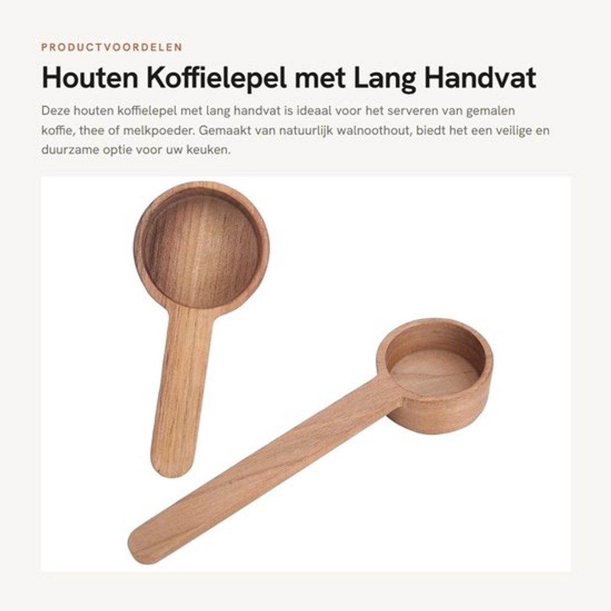Maatlepel 10 gram - Koffielepel - Walnoot Hout - Maatlepel Set - Duurzaam - Gezond en Veilig