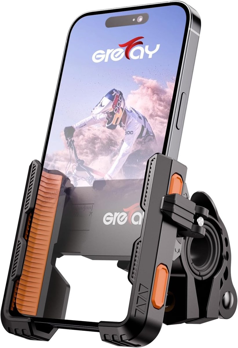 Phone holder voor fiets - Oranje - 4,5-7,0 inch - Siliconen Mobiele Telefoonhouder met 360° Rotatie - Voor Racefiets, MTB en Scooter