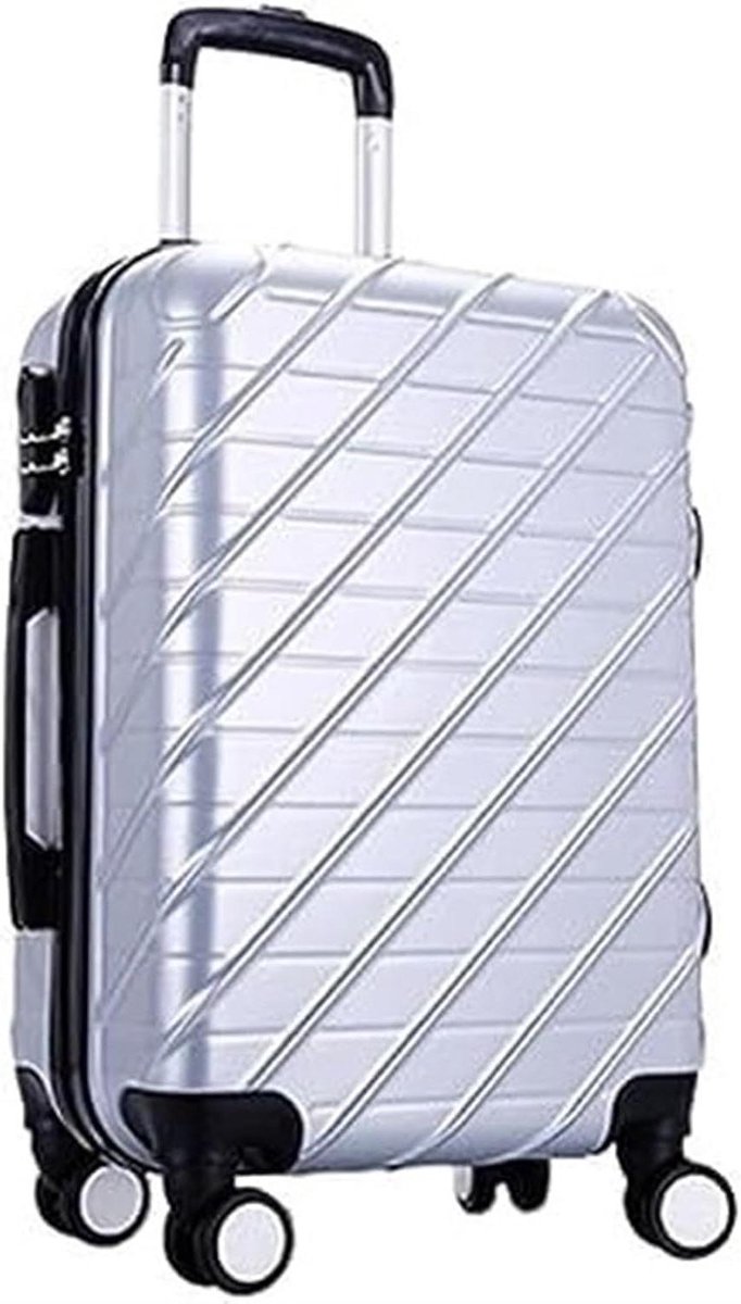 Reiskoffer Handbagage - Trolley Koffer - Zakenreizen - Lichtgewicht Polycarbonaat - 28 inch - Zilver