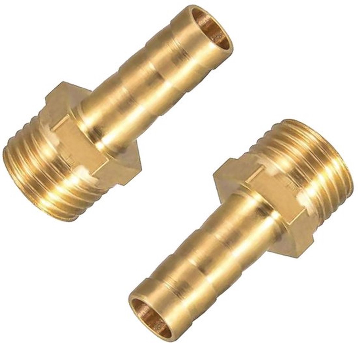 Slangfitting Goud - 3/8 Inch/10 mm - 1/4 Inch BSP - Messing - Koppeling/Connector - Corrosiebestendig - Slangconnector
