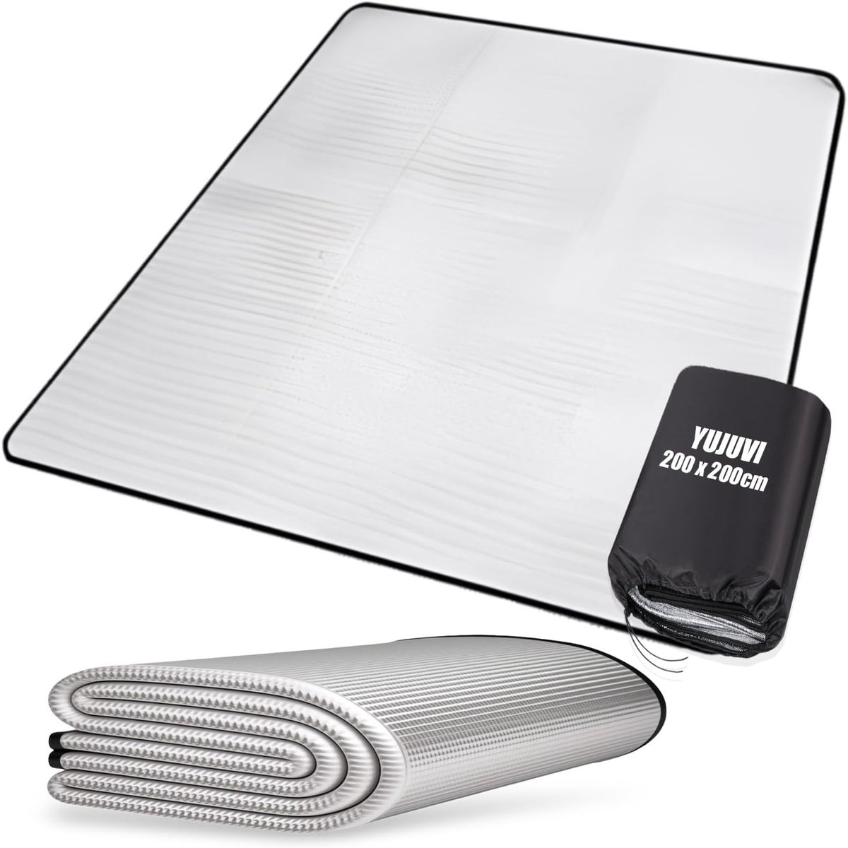 Isolatiemat - Zilver - 200 x 200 cm - Aluminiumfolie en EPE Slaapmat - Lichtgewicht Tentonderlegger voor Outdoor