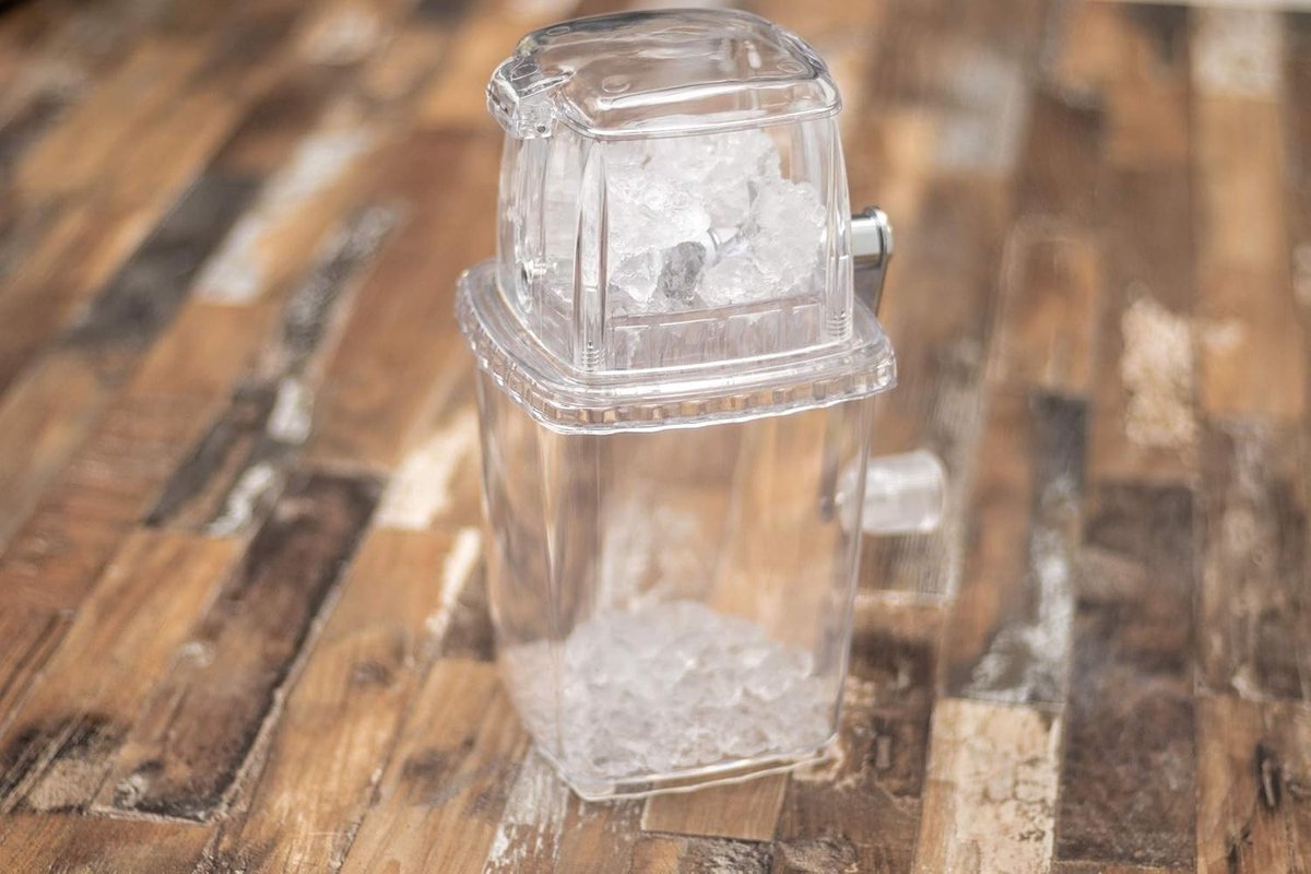 IJsblokjesmachine voor crushed ice - Transparant - 12 x 12 x 24 cm - Roestvrijstalen Messen - Duurzaam en Robuust