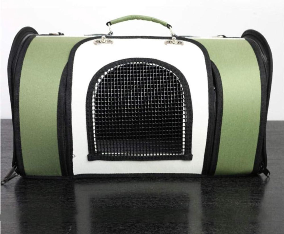 Huisdier Handtas - Draagtas Hond Kat - Reizen met Huisdier - Ventilatie Rooster Ontwerp - 49x25x26cm - Wit