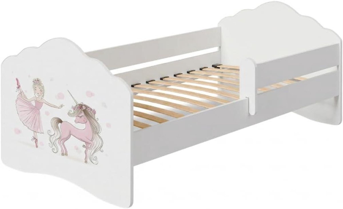 Kinderbed met bedhek - Juniorbed Peutebed - Veilig slapen - Afgeronde randen - 140x70 cm - Wit