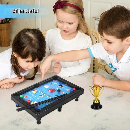 Desktop Biljartset - Mini Pooltafel - Interactief Spel - Compact Ontwerp - 29x8x20cm - Veelkleurig — afbeelding 4