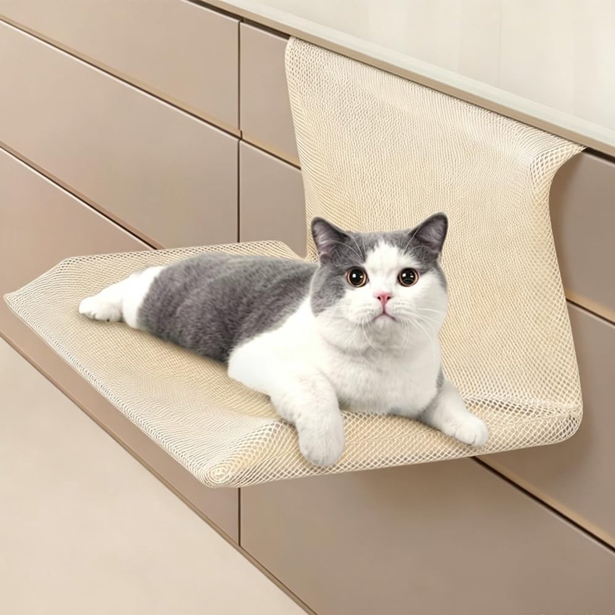 Warmtebed voor katten met knuffelige pluche hoes, verwarmingsmat voor katten, comfortabel kattenbed en hangmat voor extra warmte