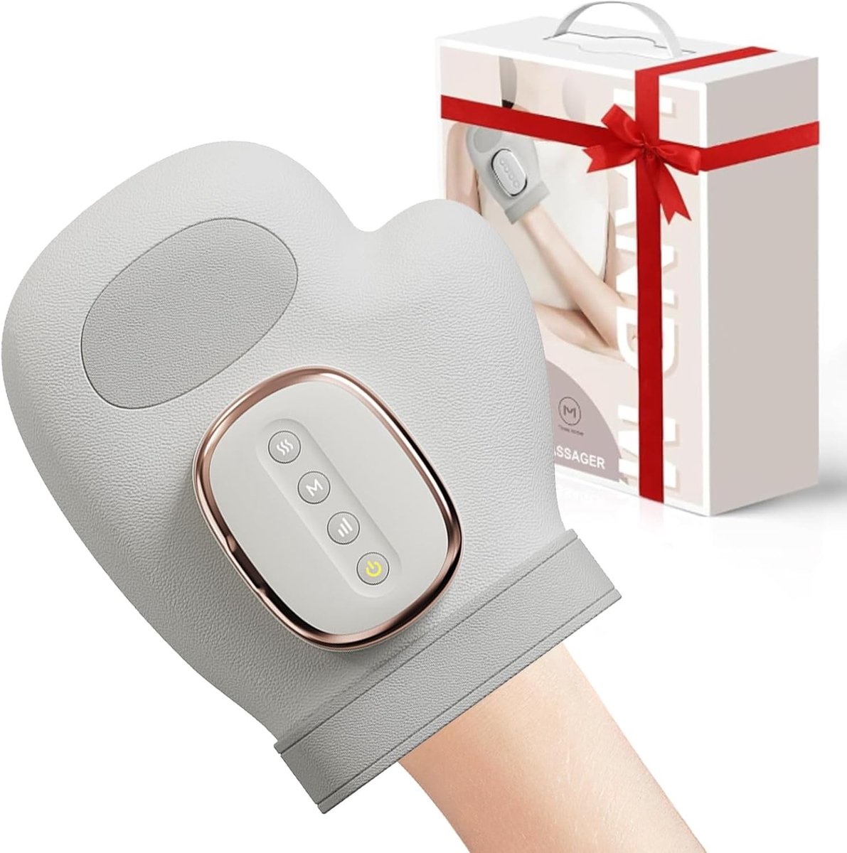 Draadloos elektrisch handmassageapparaat met warmte en compressie - Zwart - 24,5 x 19 x 10 cm - Handmatig massage voor artritis en carpale tunnel