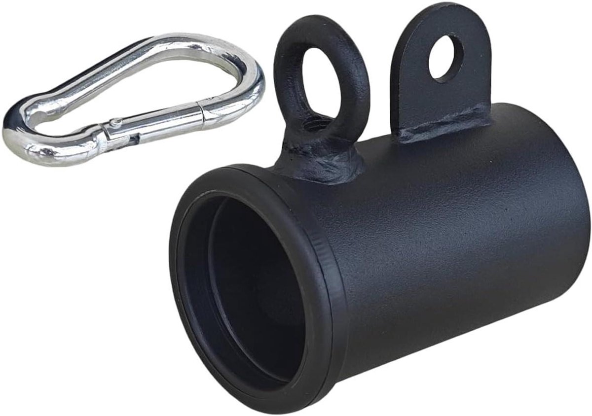 Halterbevestiging Roeigreep - Roeiband voor halter - Krachtraining thuis - Gereedschapsloze steekverbinding - 14.4 x 12.5 cm - Zwart